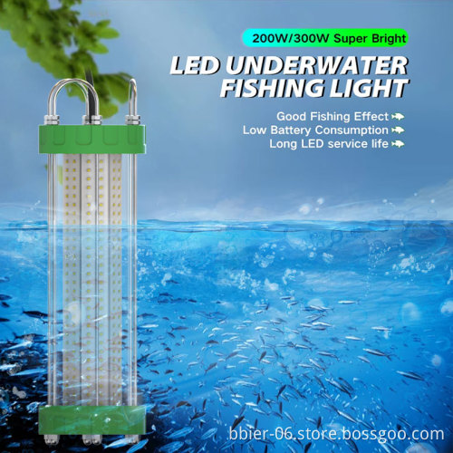 BBIER 200W DC12V Green Lures Fishing Light Waterproof Salmon Farming Lamp